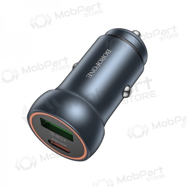 Φορτιστης αυτοκινητου Borofone BZ32A USB-C/USB-A 30W γκρί