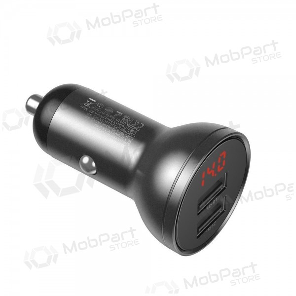 Φορτιστής αυτοκινήτου τηλεφώνου Baseus Digital Display CCBX-0G 24 W 2x USB-A μαύρος