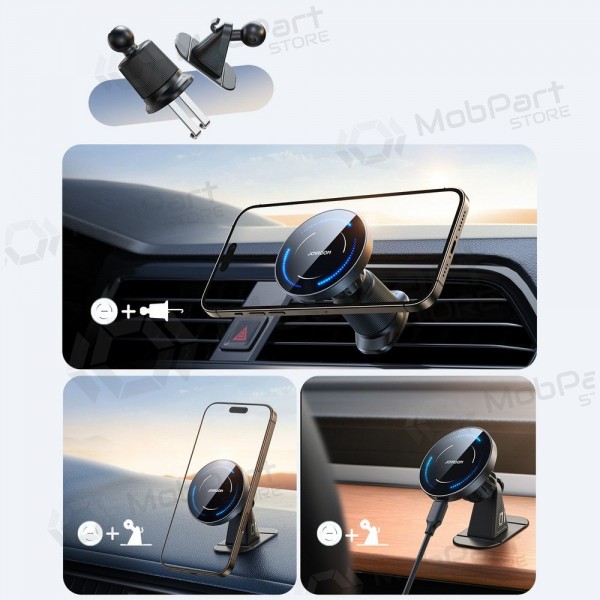 Automobilinis laikiklis-φορτιστής Joyroom JR-ZS502 MagSafe 15W (air vent/dashboard) μαύρος