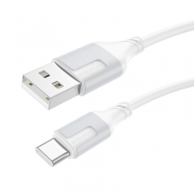 Καλώδιο USB-C Borofone BX101 USB-A σε USB-C 1 m λευκό
