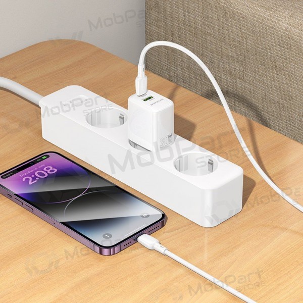 Φορτιστής Borofone BN29 30W USB-C/USB-A + USB-C to Lightning cable 1.0m άσπρο