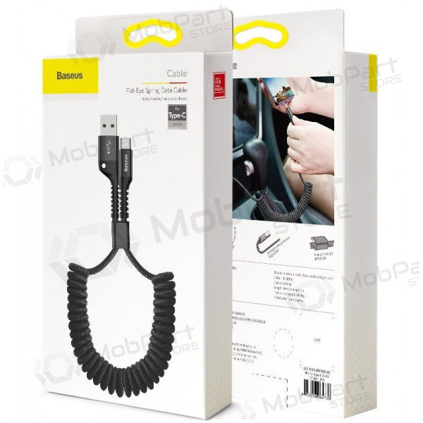 Καλώδιο USB Fish Eye Spring Type-C 2.0A 1m (μαύρο) CATSR-01