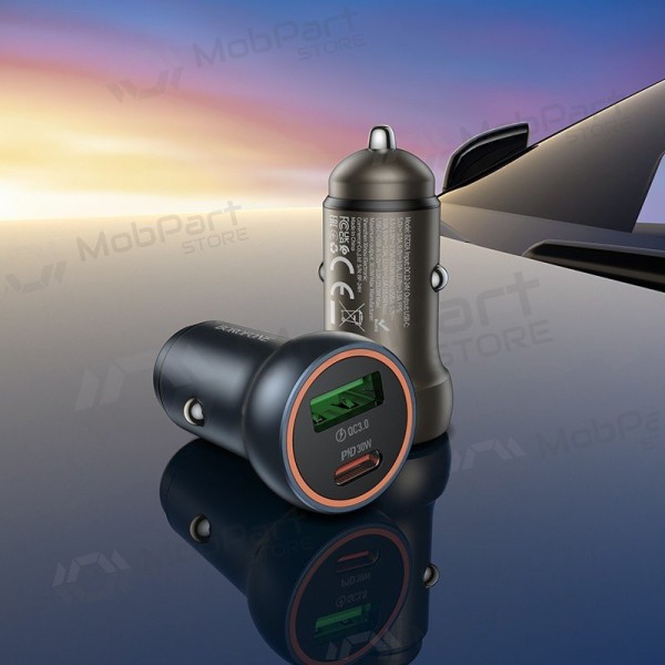 Φορτιστης αυτοκινητου Borofone BZ32A USB-C/USB-A 30W γκρί