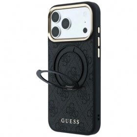 Θήκη Apple iPhone 18 Pro -Guess PU 4G Ring Stand MagSafe- (μπλε)