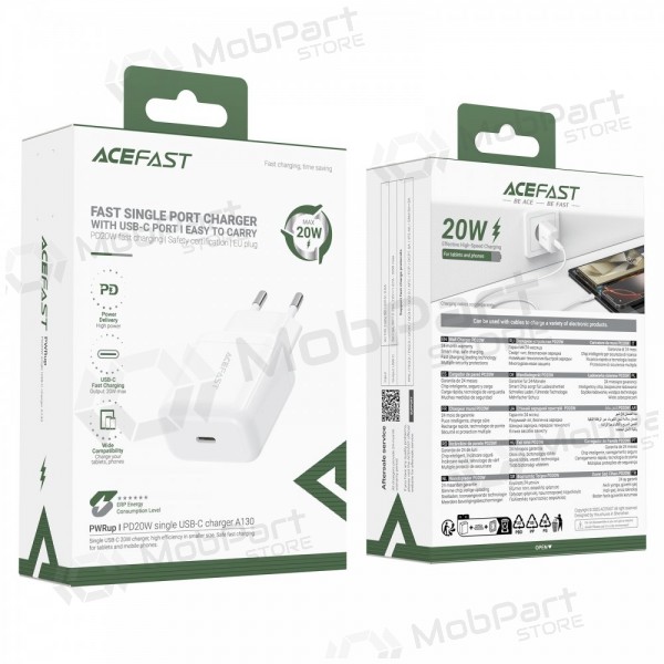 Φορτιστής Acefast A130 20W USB-C άσπρο