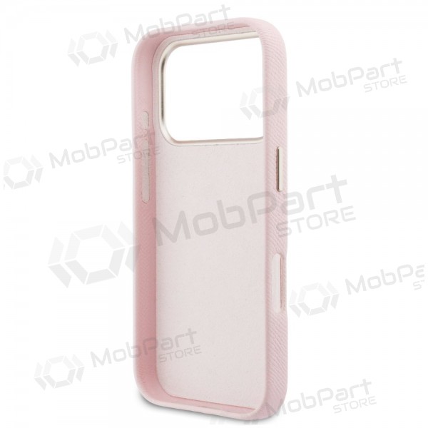 Θήκη Apple iPhone 17 Pro Max - Guess PU Grained 4G Resin Metal Logo (ροζ)