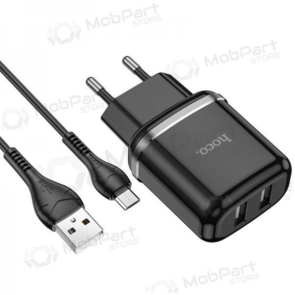 Φορτιστής Hoco N4 + microUSB (2.4A) (μαύρος)