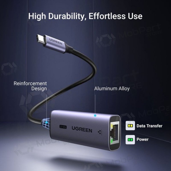 Προσαρμογέας USB-C Ugreen CM648 USB-C σε RJ45 γκρι