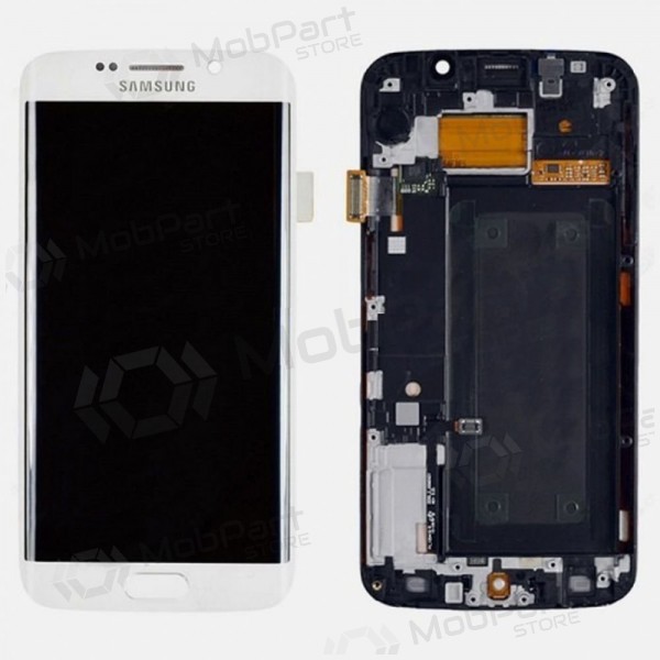 Samsung G925F Galaxy S6 Edge οθόνη (άσπρο) (με πλαίσιο) (service pack) (γνησια)