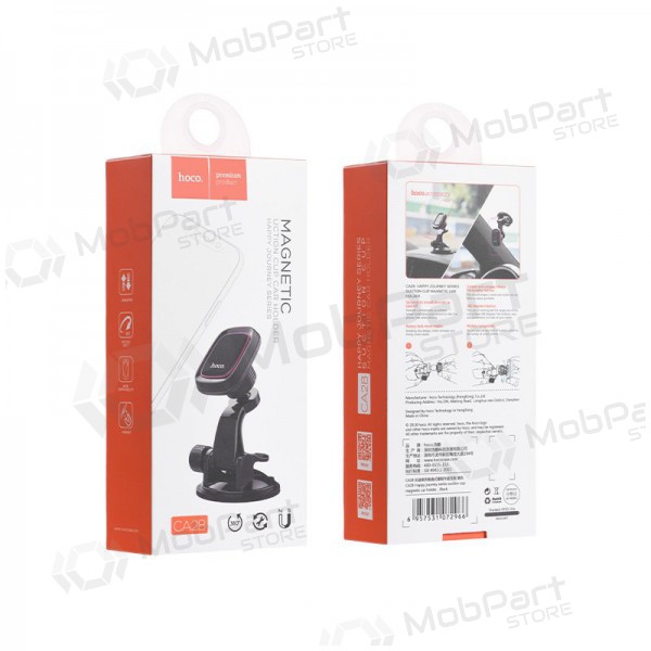 Automobilinis Γενικής telefono laikiklis Hoco CA28, mounted on the dashboard, magnetic, μαύρος