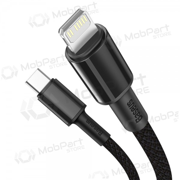 USB καλώδιο Baseus High Density Braided Fast Data PD 20W Type-C - Lightning 1.0m (μαύρος) CATLGD-01