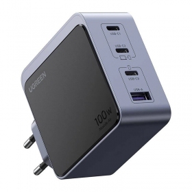 Φορτιστής δικτύου Ugreen X565 100 W GaN 3x USB-C + USB-A γκρι