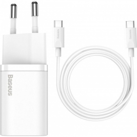 Φορτιστής buitinis Baseus Super Si 25W + Type-C 1.0m άσπρο TZCCSUP-L02