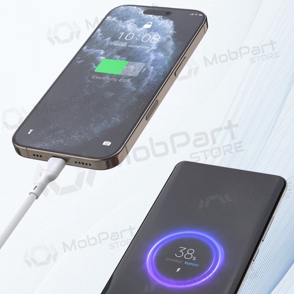 Καλώδιο Lightning Dudao L9X USB-C σε Lightning 2 m 30 W λευκό