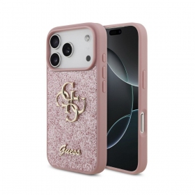 Θήκη Apple iPhone 18 Pro - Guess PU Fixed Glitter 4G Metal Logo