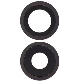 Apple iPhone 11 τζαμάκι κάμερας (2τεμ) (μαύρος) (με πλαίσιο)