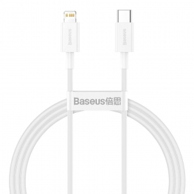 USB καλώδιο Baseus Superior Type-C - Lightning PD 20W 1.0m (άσπρο) CATLYS-A02