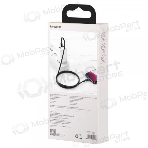 USB καλώδιο Baseus High Density Braided Fast Data PD 20W Type-C - Lightning 1.0m (μαύρος) CATLGD-01