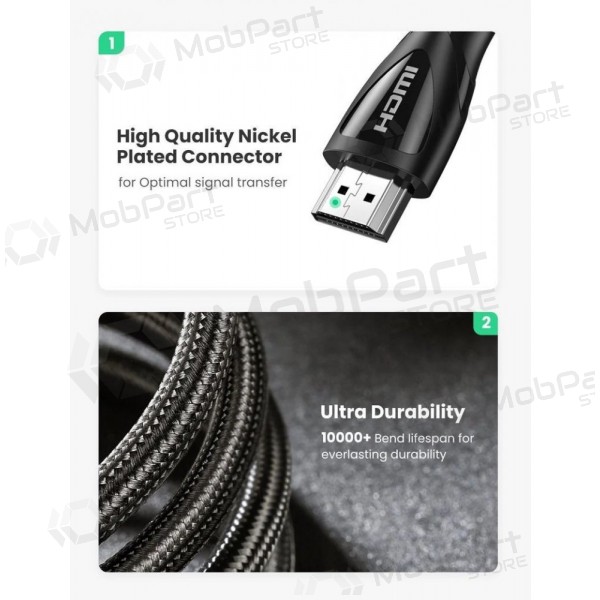 Καλώδιο HDMI Ugreen HD140 HDMI 2.1 2 m μαύρο