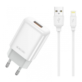 Φορτιστής buitinis Jellico EU01 2.4A USB + Lightning άσπρο
