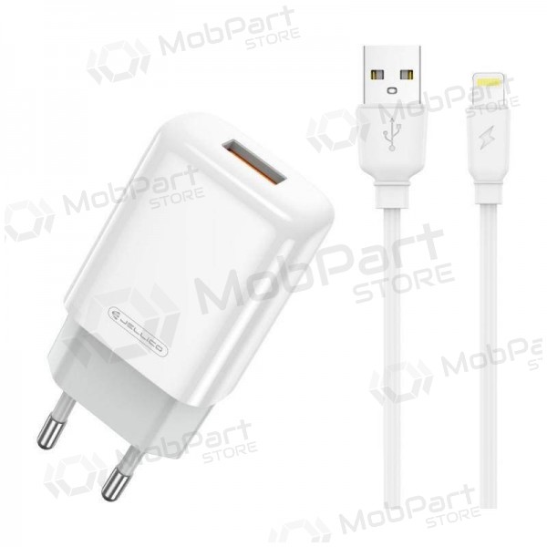 Φορτιστής buitinis Jellico EU01 2.4A USB + Lightning άσπρο