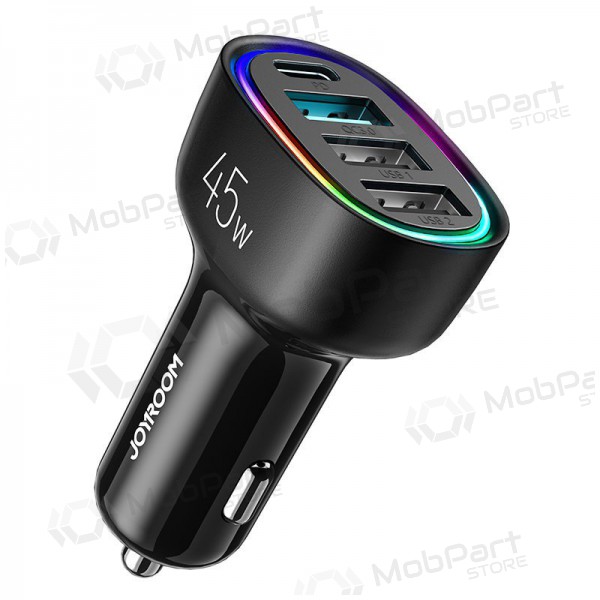 Φορτιστής automobilinis Joyroom JR-CL09 LED 4xUSB (PD, QC) 45W (μαύρος)