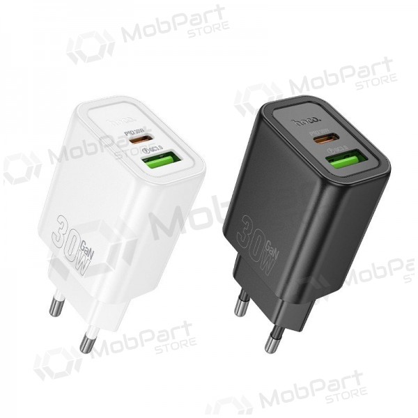 Φορτιστής τηλεφώνου Hoco N63 30 W GaN USB-C + USB-A μαύρος
