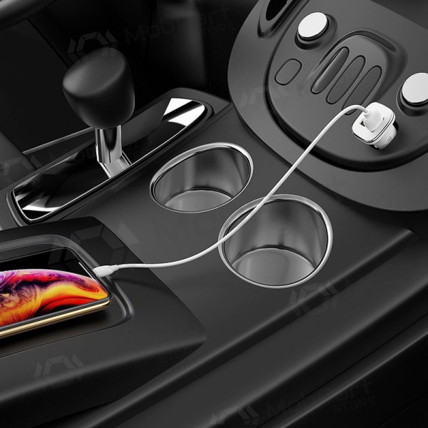 Φορτιστής automobilinis Borofone BZ12 USB + Lightning (2.4A) (άσπρο)