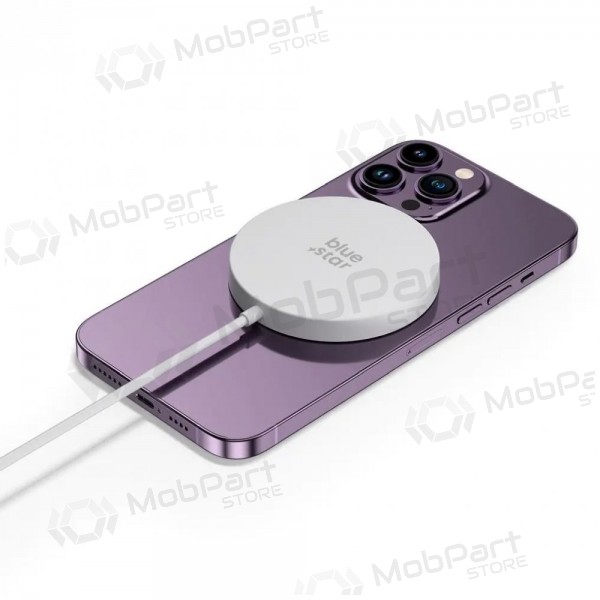 Ασύρματος φορτιστής MagSafe Blue Star Charing Pad 15 W με καλώδιο USB-C λευκό