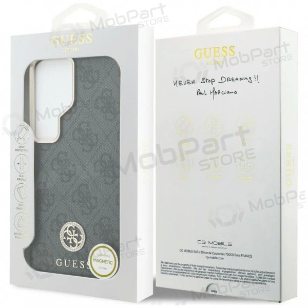 Θήκη Samsung Galaxy S26 Ultra - Guess PU Leather 4G Strass Logo Gold Frame Magnetic (μαύρο)