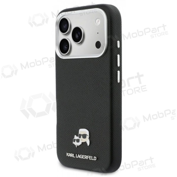 Θήκη Apple iPhone 17 Pro - Karl Lagerfeld PU Karl and Choupette Heads Pins MagSafe (μαύρο)