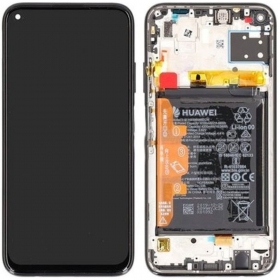 Huawei P40 Lite οθόνη (μαύρος) (με πλαίσιο και μπαταρία) (service pack) (γνησια)