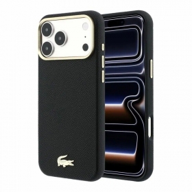 Θήκη Apple iPhone 18 Pro Max - Lacoste PU Leather Champs Elysees Gold Logo MagSafe