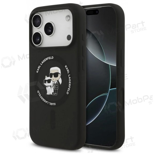 Θήκη Apple iPhone 17 Pro - Karl Lagerfeld Liquid Silicone Karl and Choupette MagSafe (μαύρο)
