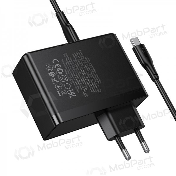 Φορτιστής τοίχου Hoco N85 100 W 3x USB-C + USB-A με καλώδιο USB-C 2 m μαύρο