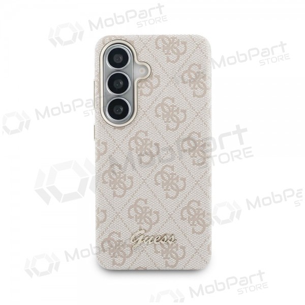Θήκη Samsung Galaxy S26 - Guess PU 4G Script Metal Logo Magnetic (ροζ)