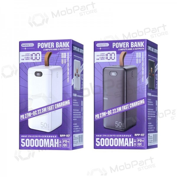 Εξωτερική μπαταρία Power Bank Remax RPP-117 22.5W 50000mAh μαύρος