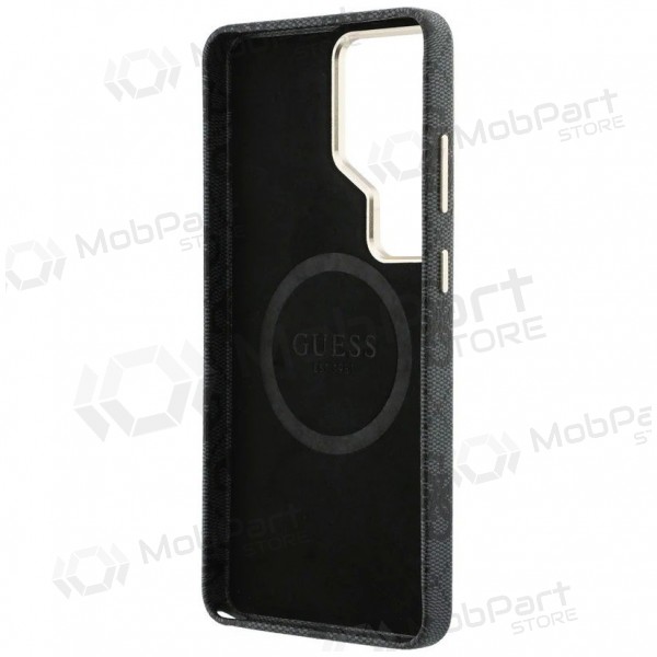 Θήκη Samsung Galaxy S26 Ultra - Guess PU Leather 4G Strass Logo Gold Frame Magnetic (μαύρο)