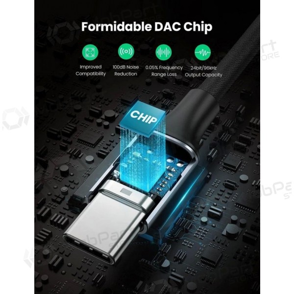 Προσαρμογέας ήχου Ugreen AV161 USB-C σε 3.5 mm γκρι