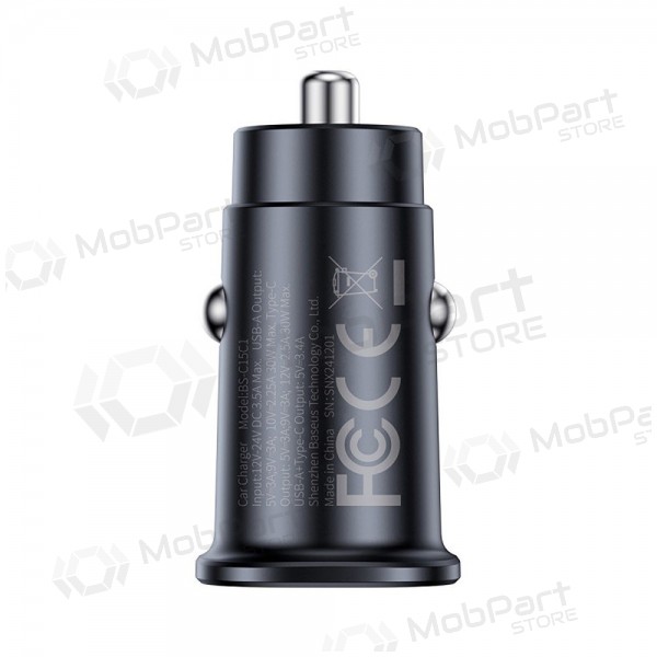 Φορτιστης αυτοκινητου Baseus GoTrip 2xUSB-C 30W μαύρος C00072300123-01