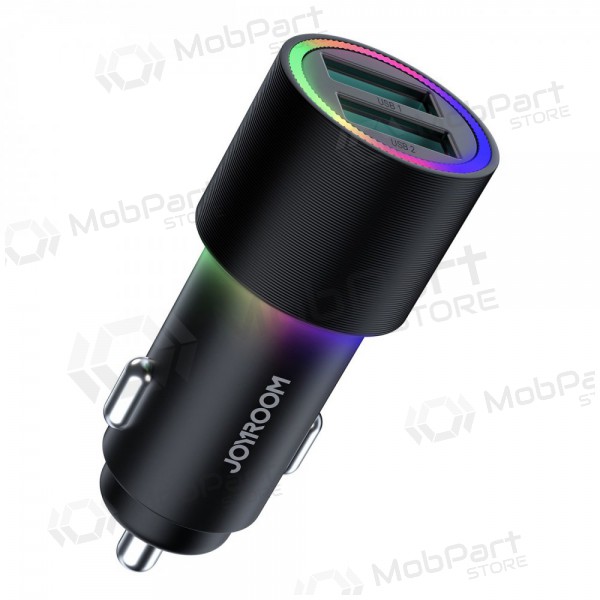 Φορτιστής automobilinis Joyroom JR-CL10 LED 2xUSB 24W (μαύρος)