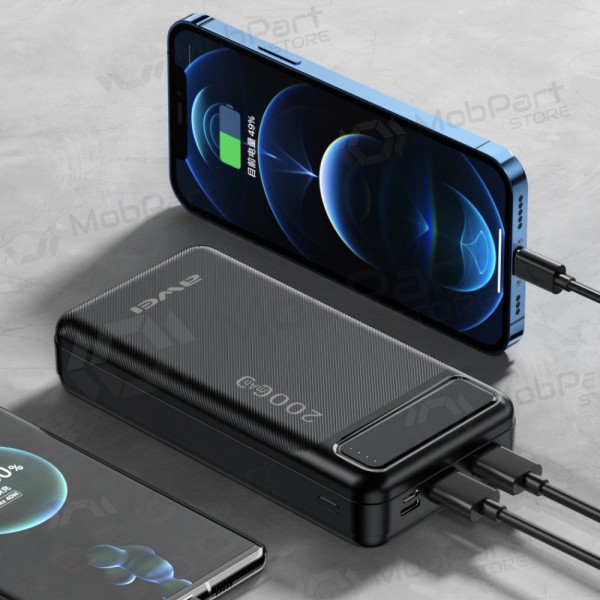 Εξωτερική μπαταρία Power Bank Awei P6K 5V/2.1A 20000mAh μαύρος