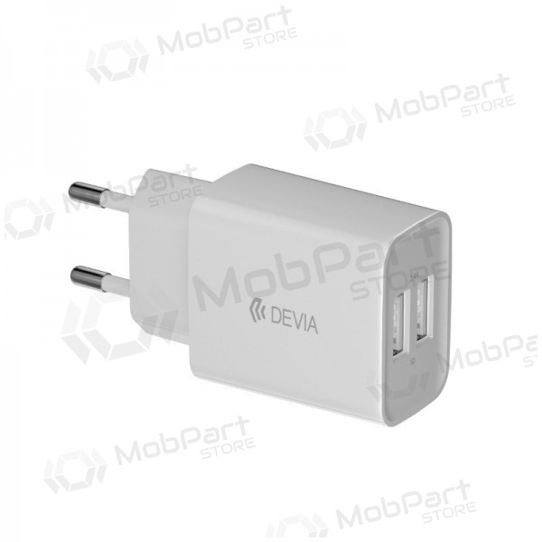 Φορτιστής Devia Smart x 2 USB (2.4A) + MicroUSB, (άσπρο)