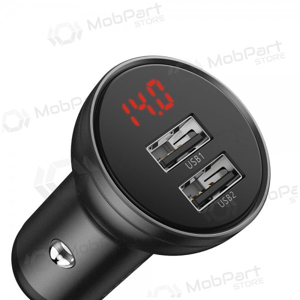 Φορτιστής αυτοκινήτου τηλεφώνου Baseus Digital Display CCBX-0G 24 W 2x USB-A μαύρος