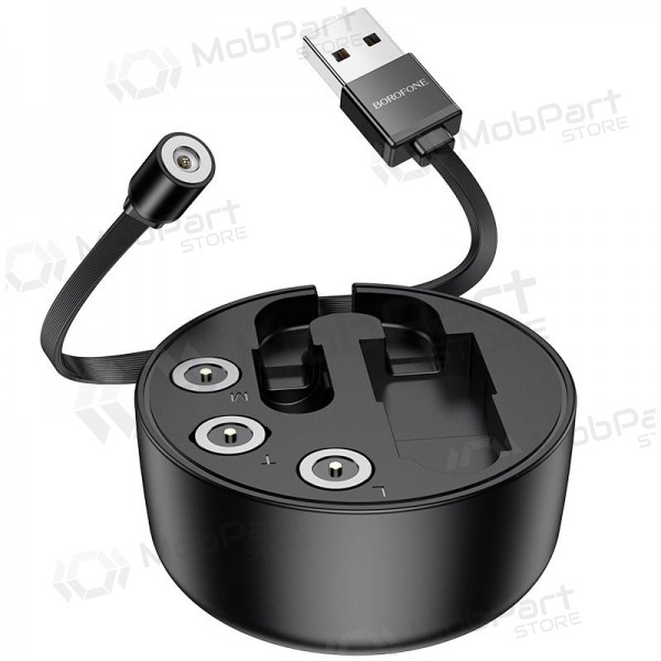 USB καλώδιο Borofone BU26 3in1 microUSB-Lightning-Type-C magnetinic 1.0m (μαύρος)