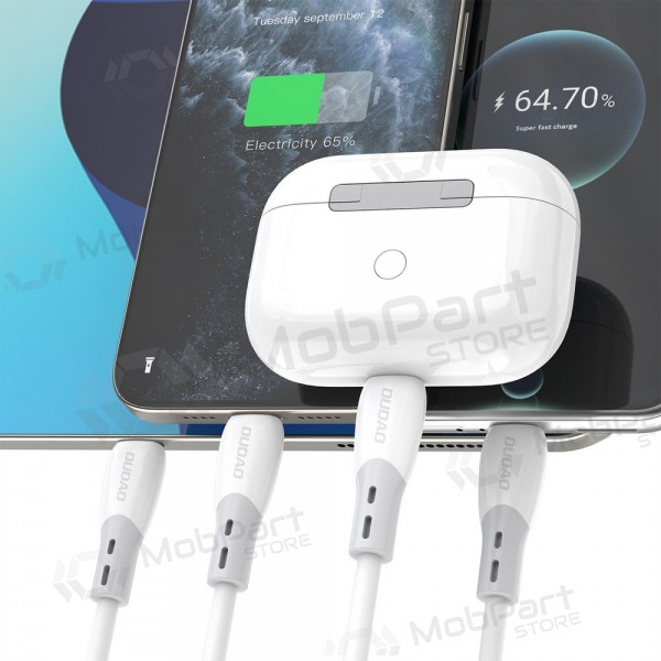 Καλώδιο USB-C Dudao L25SC USB-C σε USB-C 2 m 60 W λευκό