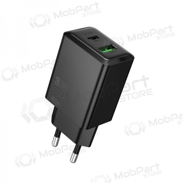 Φορτιστής τηλεφώνου Hoco N71 30 W GaN USB-C + USB-A μαύρος