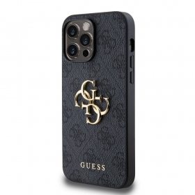 Θήκη Apple iPhone 14 Pro Max - Guess PU 4G Metal Logo (γκρι)