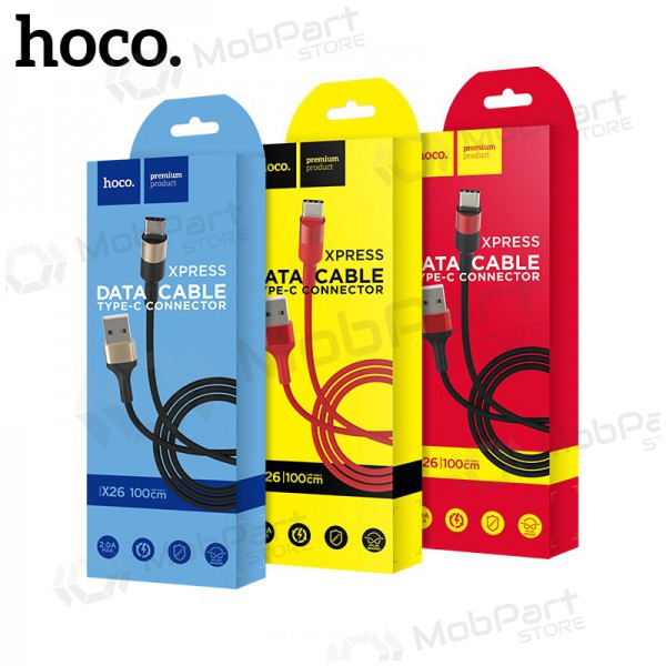 USB καλώδιο Hoco X26 Type-C 1.0m (μαύρος / χρυσαφένιος)