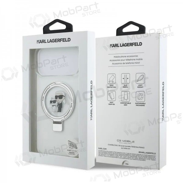 Θήκη Apple iPhone 17 Pro Max -Karl Lagerfeld Ringstand Karl and Choupette MagSafe- (διαφανής)